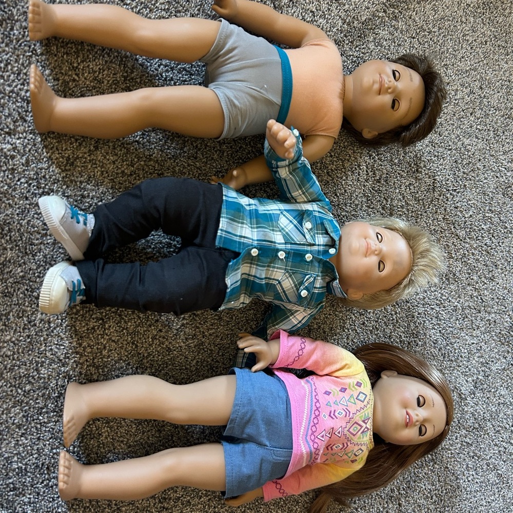 American Girl Dolls with Colorful Outfits